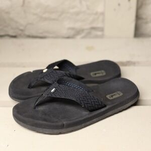 Teva Mush Black Fabric Strap Thong Flip Flop Sandals Womens 8